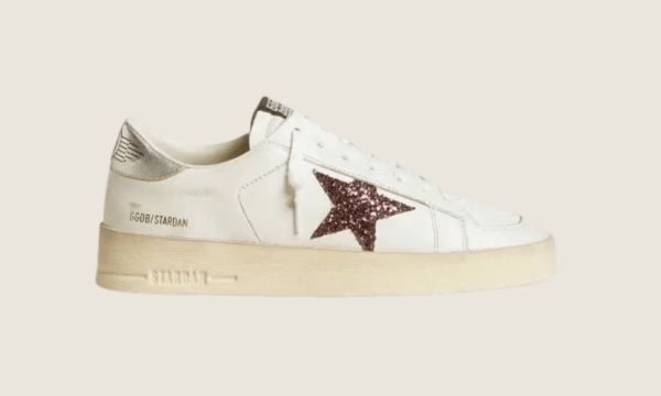 Stardan en nappa avec étoile en glitter et talon en cuir laminé