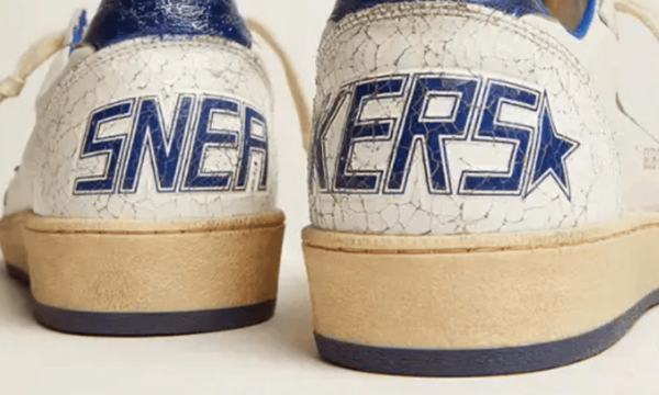 Ball Star en cuir nappa blanc avec étoile et talon en cuir laminé bleuet – Image 4
