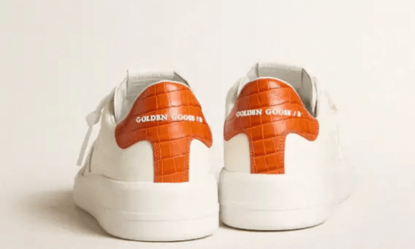 Purestar avec étoile en cuir blanc et talon orange – Image 2