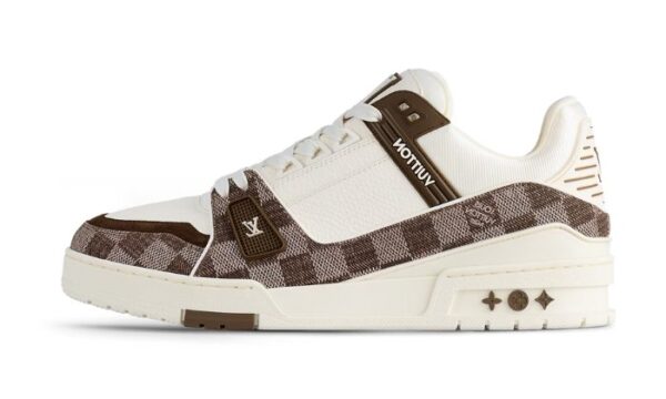 Trainer White & Brown Damier